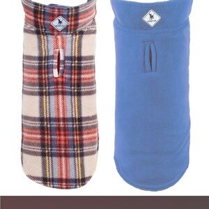 Plaid and Blue Dog Sweater Set